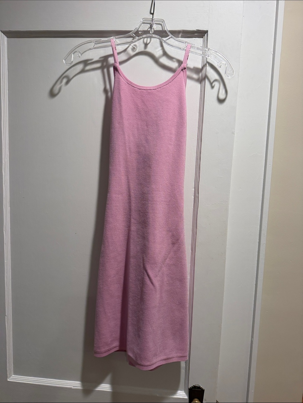 Babaton Soft Pink Slip Dress with Thin Straps